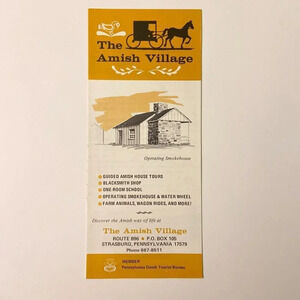 Vintage  The Amish Village Strasburg Pennsylvania Travel Brochure Souvenir